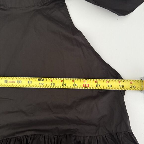 WYATT WYLDE Maxi Dress Large L Black Womens Helena Tie Neck Pockets Cotton New - Picture 8 of 13